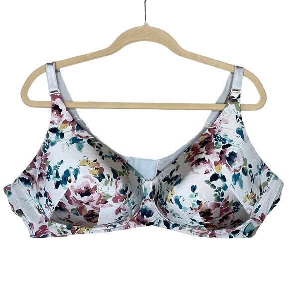 Torrid Wire-Free Lightly Lined Print Plunge 360° Back Smoothing Bra SZ 46D - Picture 1 of 9